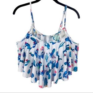 NWT Dressfo Blue Cactus Bikini Top Size XL